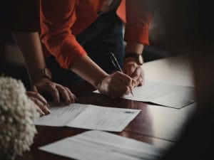 signing the partnership agreement after you do your due diligence on a firm