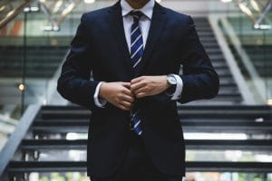 a man in a suit to represent what happens after making partner