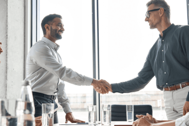 two men shaking hands